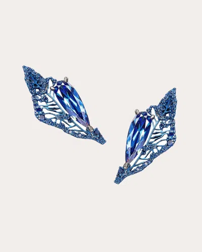 Anabela Chan Women's Royal Blue Sapphire Midnight Halia Stud Earrings 18k Gold