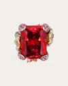 Anabela Chan English Garden Simulated Stone Cinderella Ring In Red