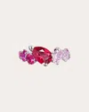 Anabela Chan Women's Nova Starburst 18k Gold Lab-grown Sapphire And Ruby Ombré Ring In Red
