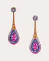 Anabela Chan Women's Sapphire & Spirulina Fruit Gem Sunset Elixir Drop Earrings In Multi