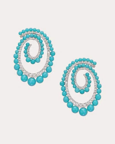 Anabela Chan Women's Turquoise Petite Vortex Drop Earrings In Blue