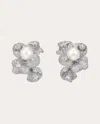 Anabela Chan Women's White Blossom Pearl Stud Earrings 18k Gold In White