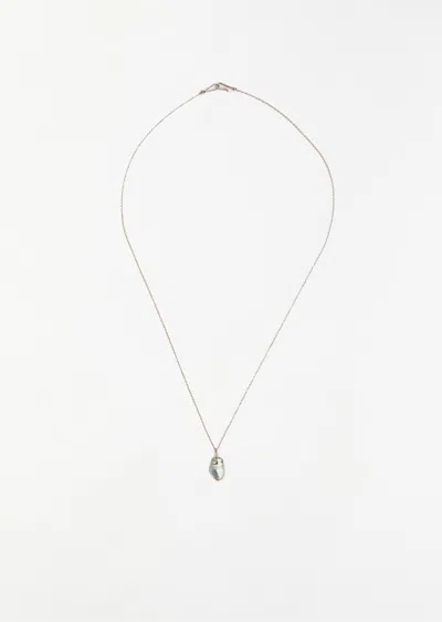 Anaconda Abalone Pendant White Gold Necklace In Silver