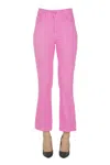 Anaii Cropped Bootcut Jeans In Pink