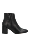 Anaki Woman Ankle Boots Black Size 10 Soft Leather In Black