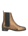Anaki Woman Ankle Boots Bronze Size 10 Soft Leather In Yellow