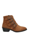 Anaki Woman Ankle Boots Camel Size 8 Soft Leather In Beige