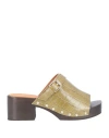 Anaki Woman Mules & Clogs Sage Green Size 8 Soft Leather In Sage Green