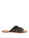 Anaki Woman Sandals Black Size 7 Soft Leather In Black