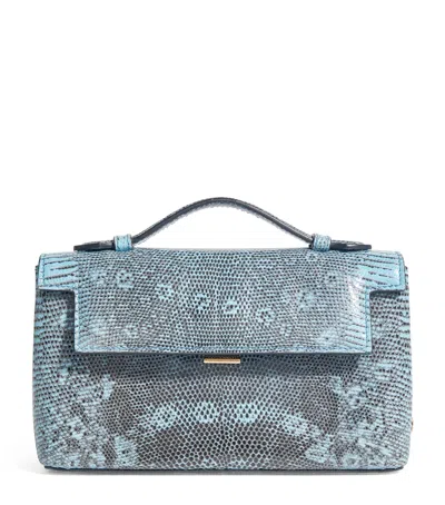 Analeena Lizard Skin Top-handle Bag In Blue