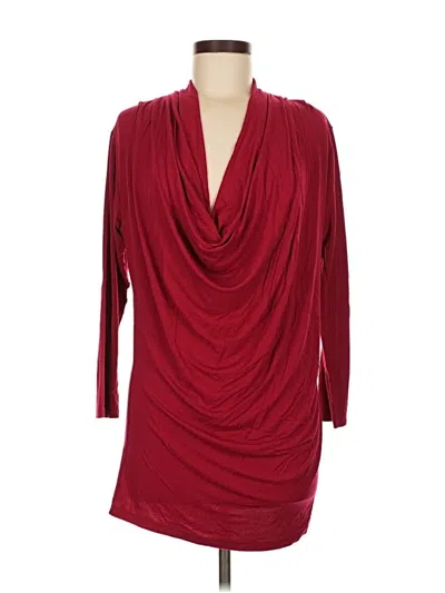 Pre-owned Analili 3/4 Sleeve Top Burgundy Cowl Neck Tops