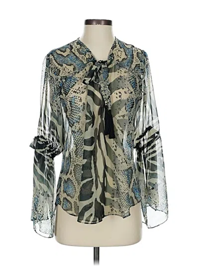 Pre-owned Analili Long Sleeve Blouse In Silver