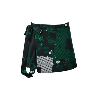 Anamaison Women's Black / Green Selfless City Lumi Swimskirt