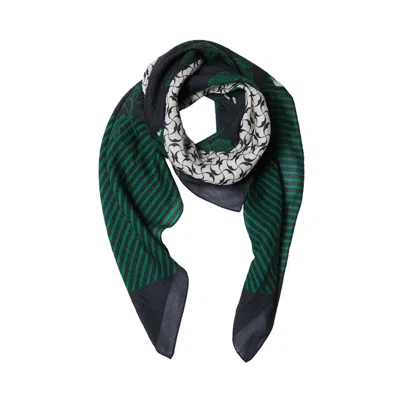Anamaison Women's Black / Green Selfless City Silk Wool Scarf In Multi