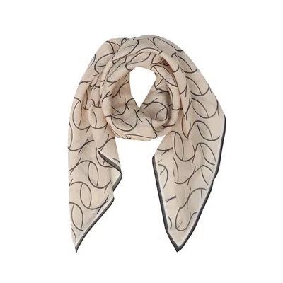 Anamaison Women's Sophisticated Line Work Silk Wool Scarf