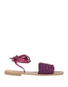 Ananas Woman Sandals Garnet Size 11 Textile Fibers In Red
