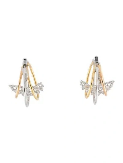 Pre-owned Ananya 18k Diamond Triple Hoop Earrings In Multicolor