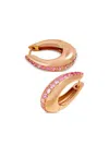 Ananya 18k Gold Icon Pink Sapphire Hoop Earrings In Gold