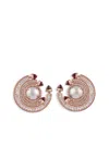 Ananya 18k Rose Gold Chakra Ruby And Diamonds Earrings In Pink