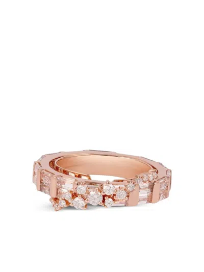 Ananya 18k Scatter Diamonds And Sapphires Ring In Pink