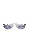 Ananya 18k White Gold Sapphire Ombre Earrings In Silver