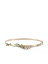 Ananya 18k Yellow Gold Scatter Tsavorite And Diamonds Bangle In Gold