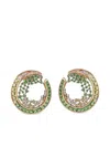 Ananya 18k Yellow Gold Scatter Tsavorite And Diamonds Hoop Earrings In 金色