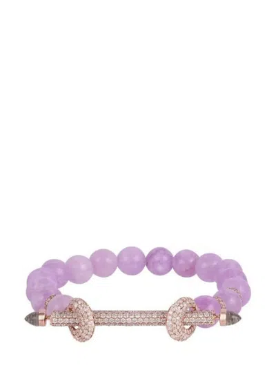 Ananya 18kt Rose Gold Chakra Diamond Bracelet In Pink