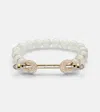 Ananya Chakra 18kt Gold And Moonstone Bangle With Diamonds And Quartz In White