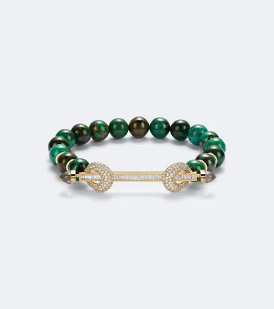Ananya Chakra 18kt Gold Beaded Bracelet With Gemstones