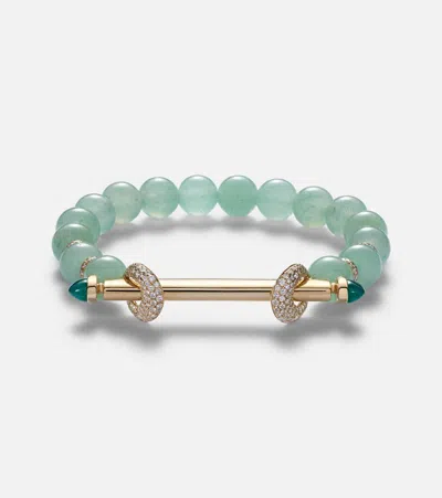 Ananya Chakra 18kt Gold Bracelet With Gemstones In Green