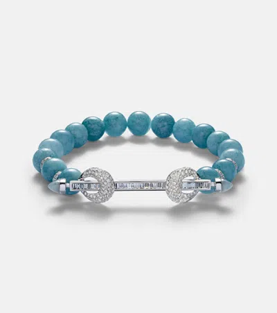 Ananya Chakra 18kt White Gold Bracelet With Aquamarines And Diamonds In Blue