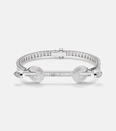 Ananya Chakra 18kt White Gold Bracelet With Diamonds And Quartz In Metallic