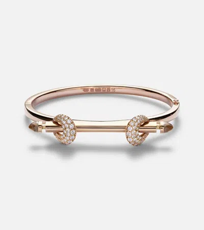 Ananya Chakra Icon 18kt Rose Gold Bangle With Diamonds And Quartz In Neutral