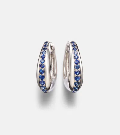 Ananya Chakra Icon 18kt White Gold Earrings With Sapphire In Silver