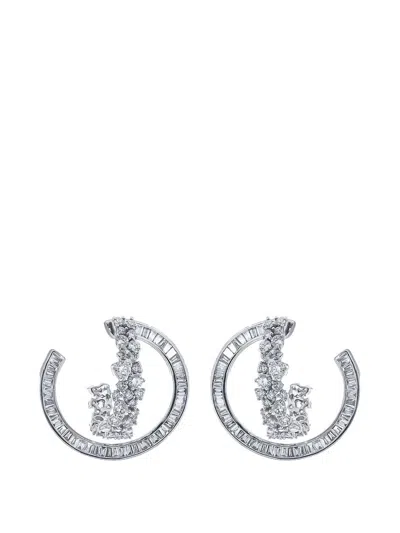 Ananya Diamond Scatter Hoop Earrings In Silver