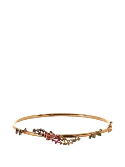 Ananya Sapphire Scatter Bangle Bracelet In Gold