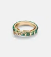 Ananya Scatter 18kt Gold Ring With Emeralds And Diamonds In Gold