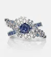 Ananya Scatter Orbit 18kt White Gold Ring With Sapphires And Diamonds In Silver