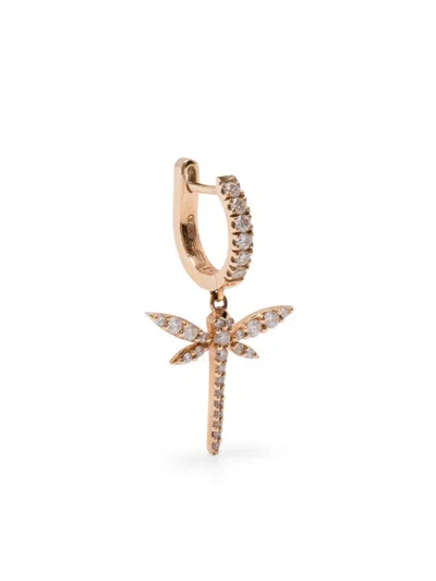 Anapsara 18k Rose Gold Dragonfly-pendant Diamond Single Earring