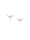 Anapsara 18kt Rose Gold And Diamond Mini Dragonfly Earrings In Pink