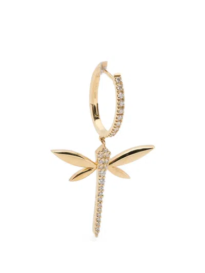 Anapsara Dragonfly Diamond Earrings In Gold
