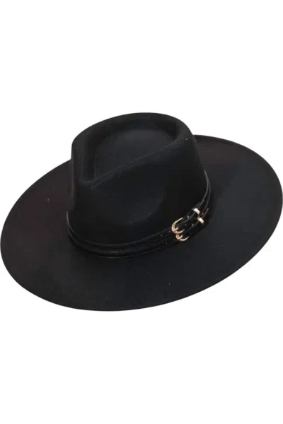 Anarchy Street Dallas Double Strap Fedora Hat In Black