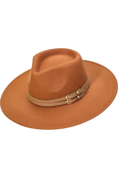 Anarchy Street Dallas Double Strap Fedora Hat In Tan