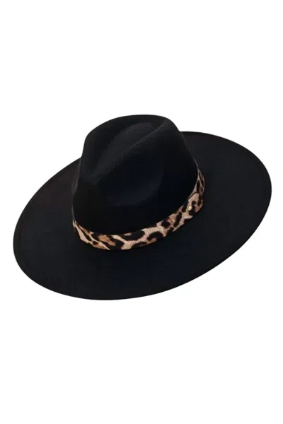 Anarchy Street On The Wild Leopard Print Band Fedora Hat In Black