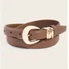 Anarchy Street Women's Thin Genuine Leather Belt In Brown In Brown