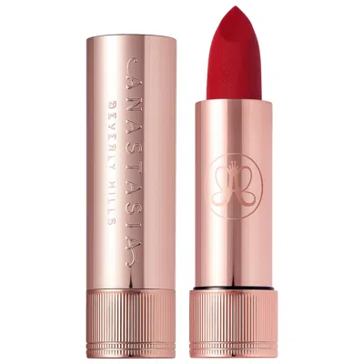ANASTASIA BEVERLY HILLS LONG-WEARING MATTE & SATIN VELVET LIPSTICK ROYAL RED .10 OZ/3 G