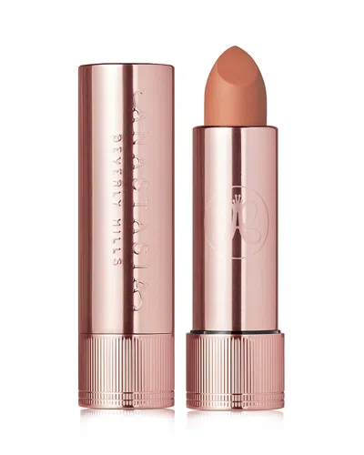 Anastasia Beverly Hills Matte & Satin Velvet Lipstick In Warm Taupe (peachy Nude With A Matte Fin