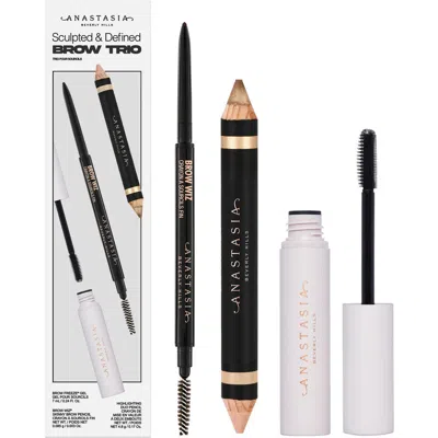 Anastasia Beverly Hills Sculpted & Defined Brow Trio Set $75 Value In Brown