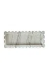 Anastasio Home 512 Scalloped Green Marble Tray In Khaki